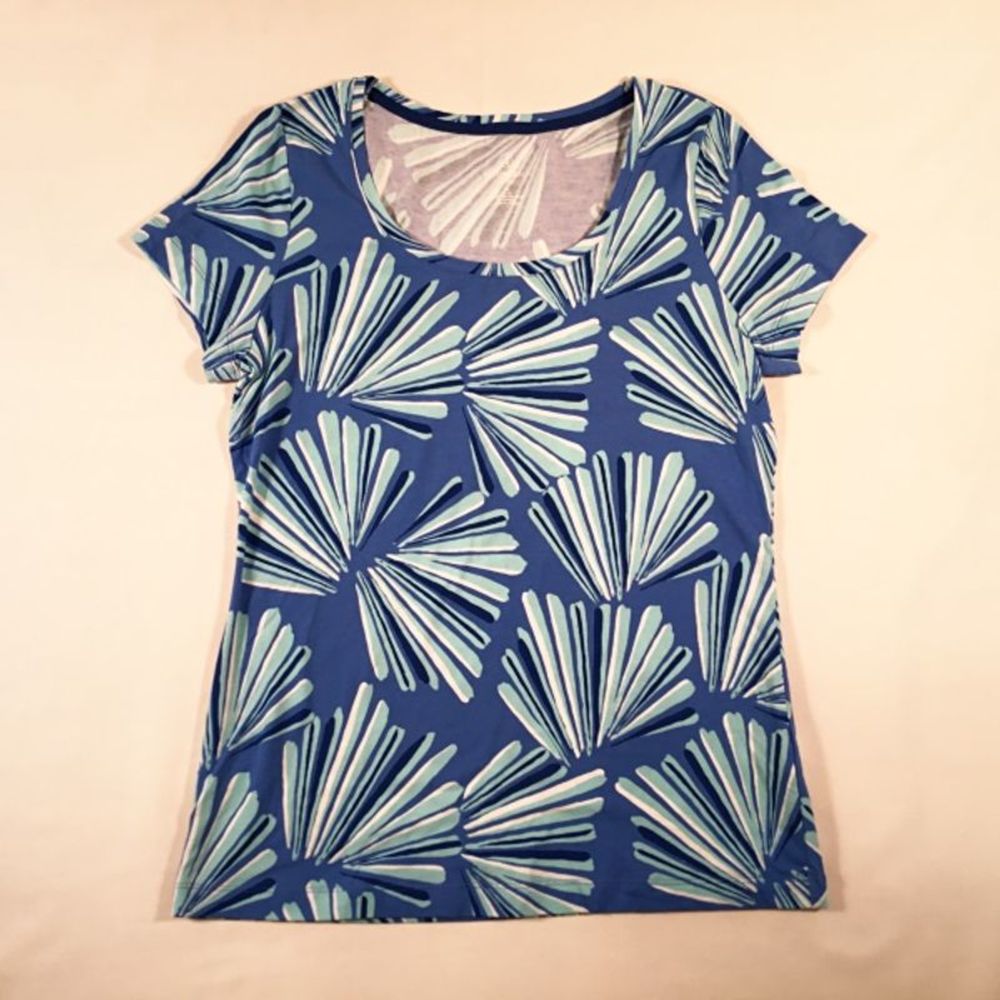 Lands' End M Scoop Neck Multi Blue NWT